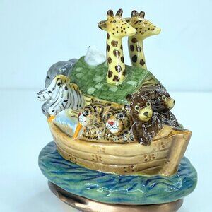 Halcyon Day  Noah's Ark Bonbonniere trinket box A172